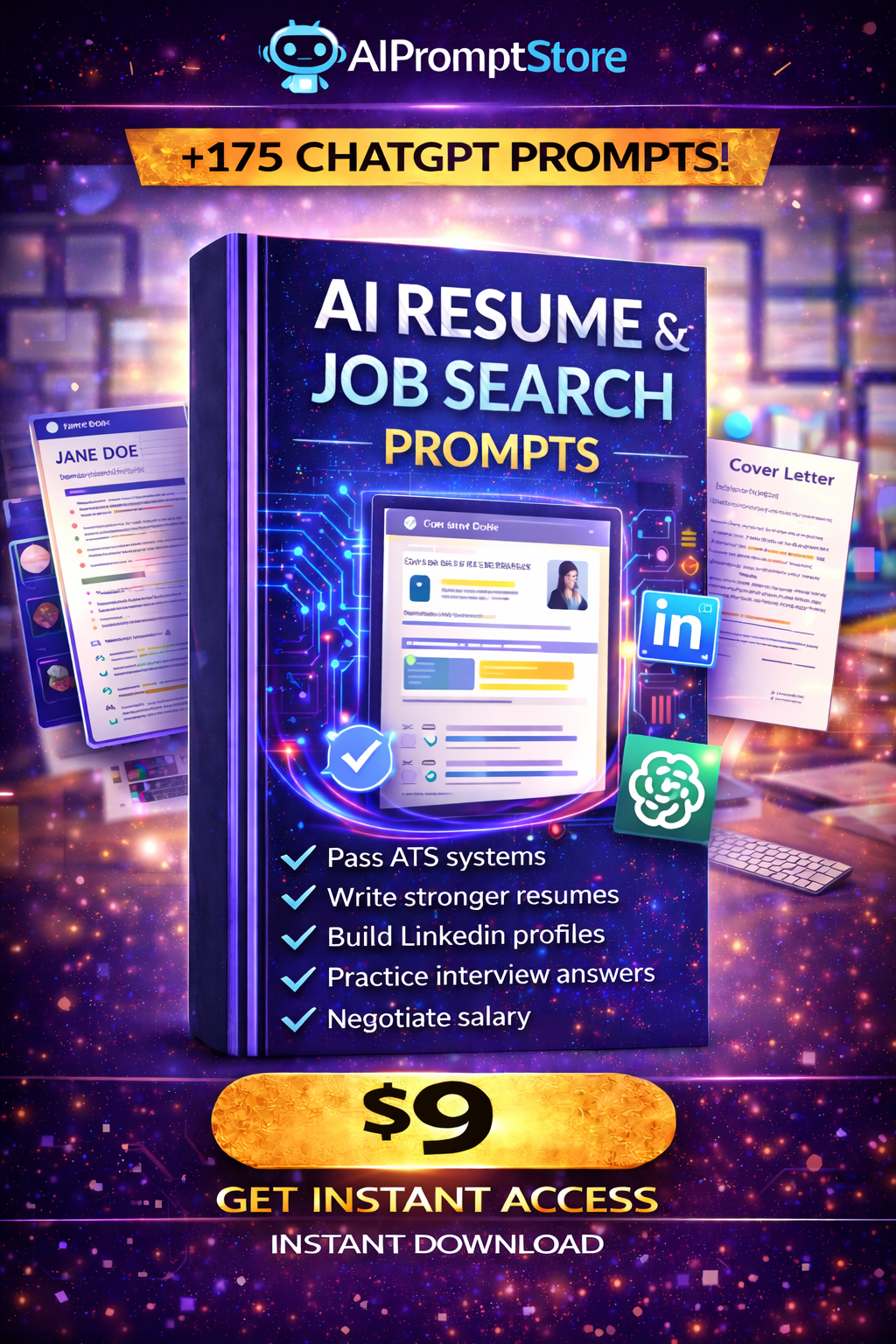 AI Resume & Job Search Prompt Pack helps you create: